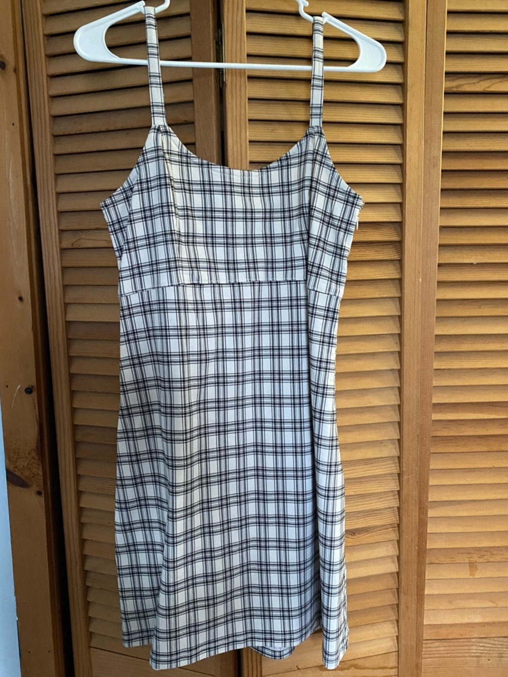 Hollister White Plaid Spaghetti-Strap Mini Dress